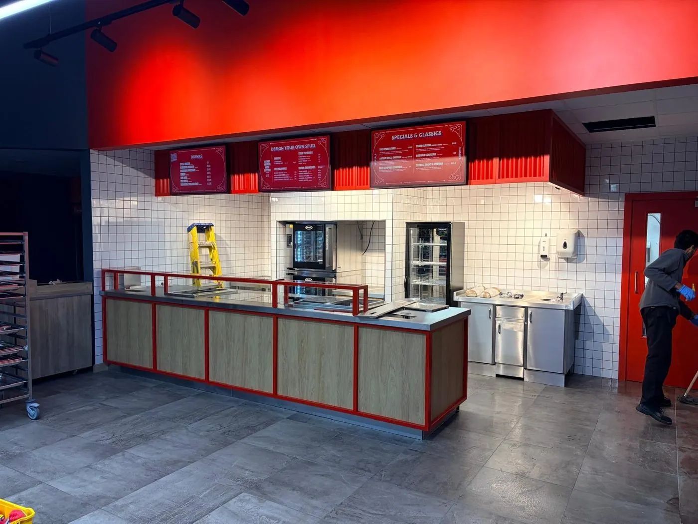Food retail counter cleaned and handed over ready for opening