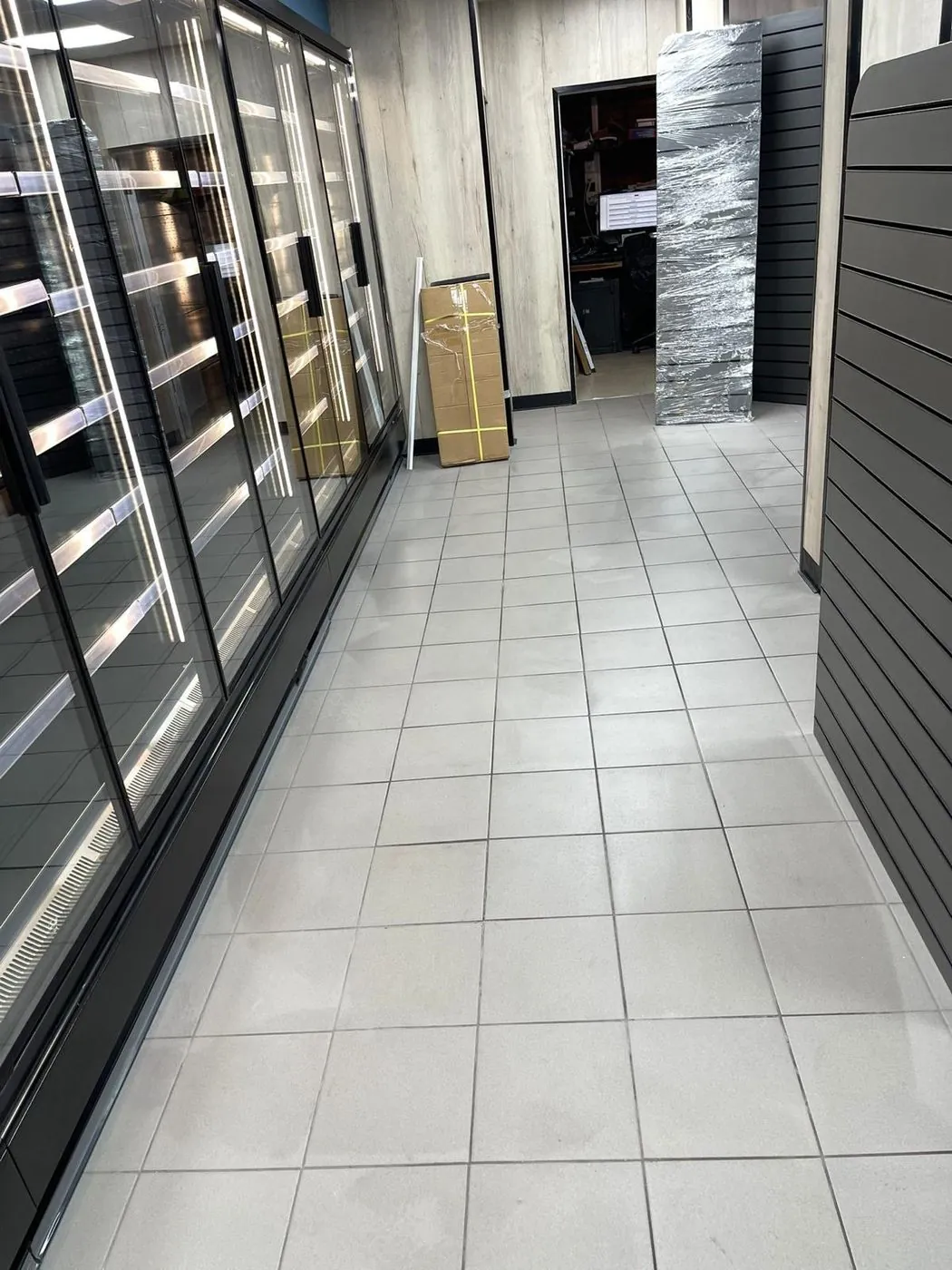 Retail store floor cleaned