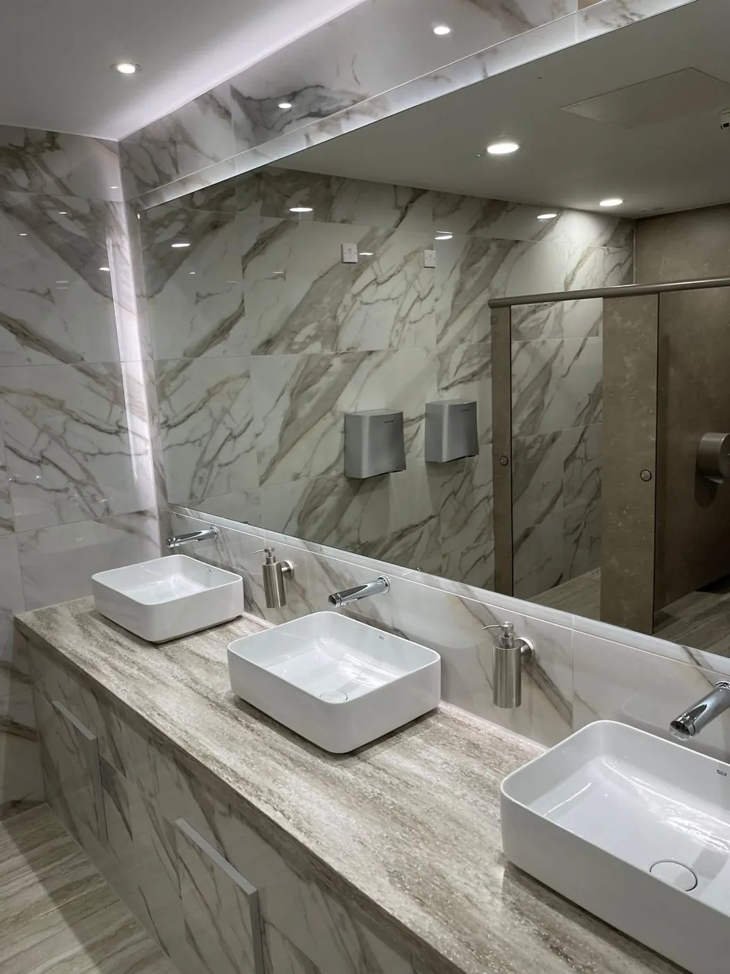 Marble washroom after a deep clean